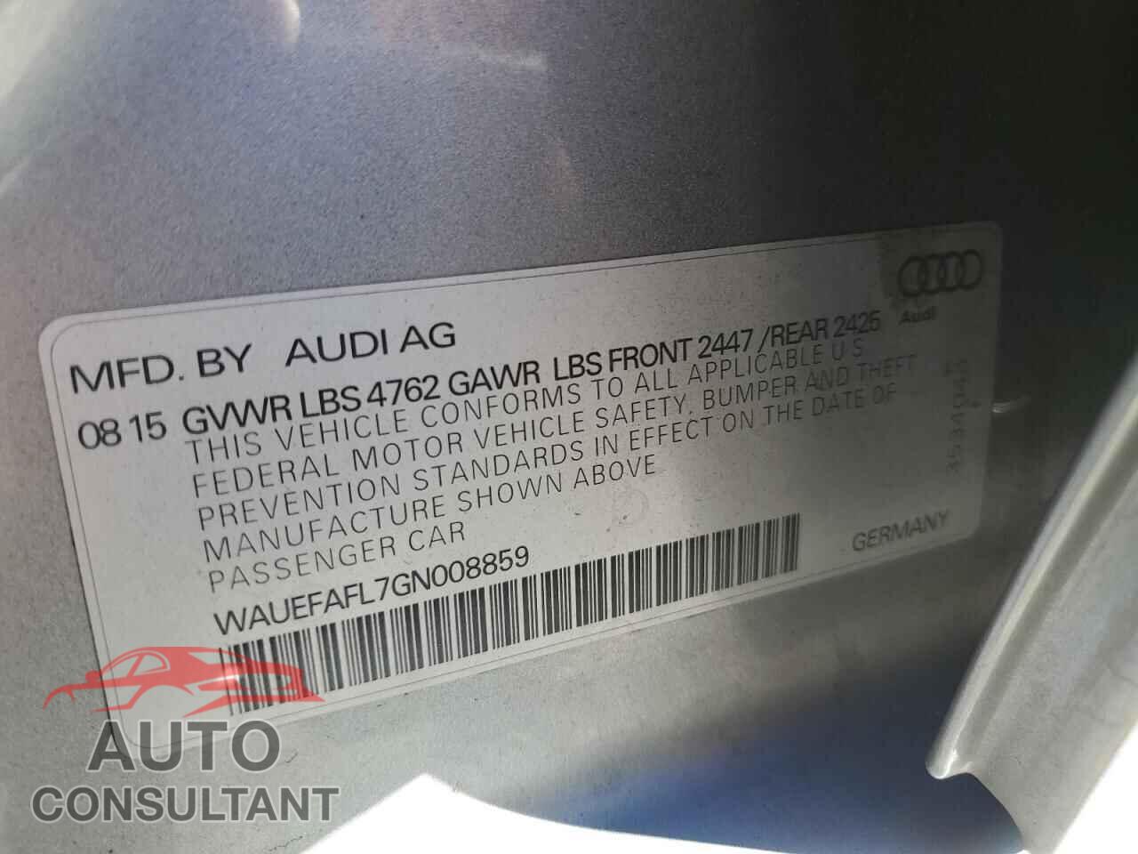 AUDI A4 2016 - WAUEFAFL7GN008859