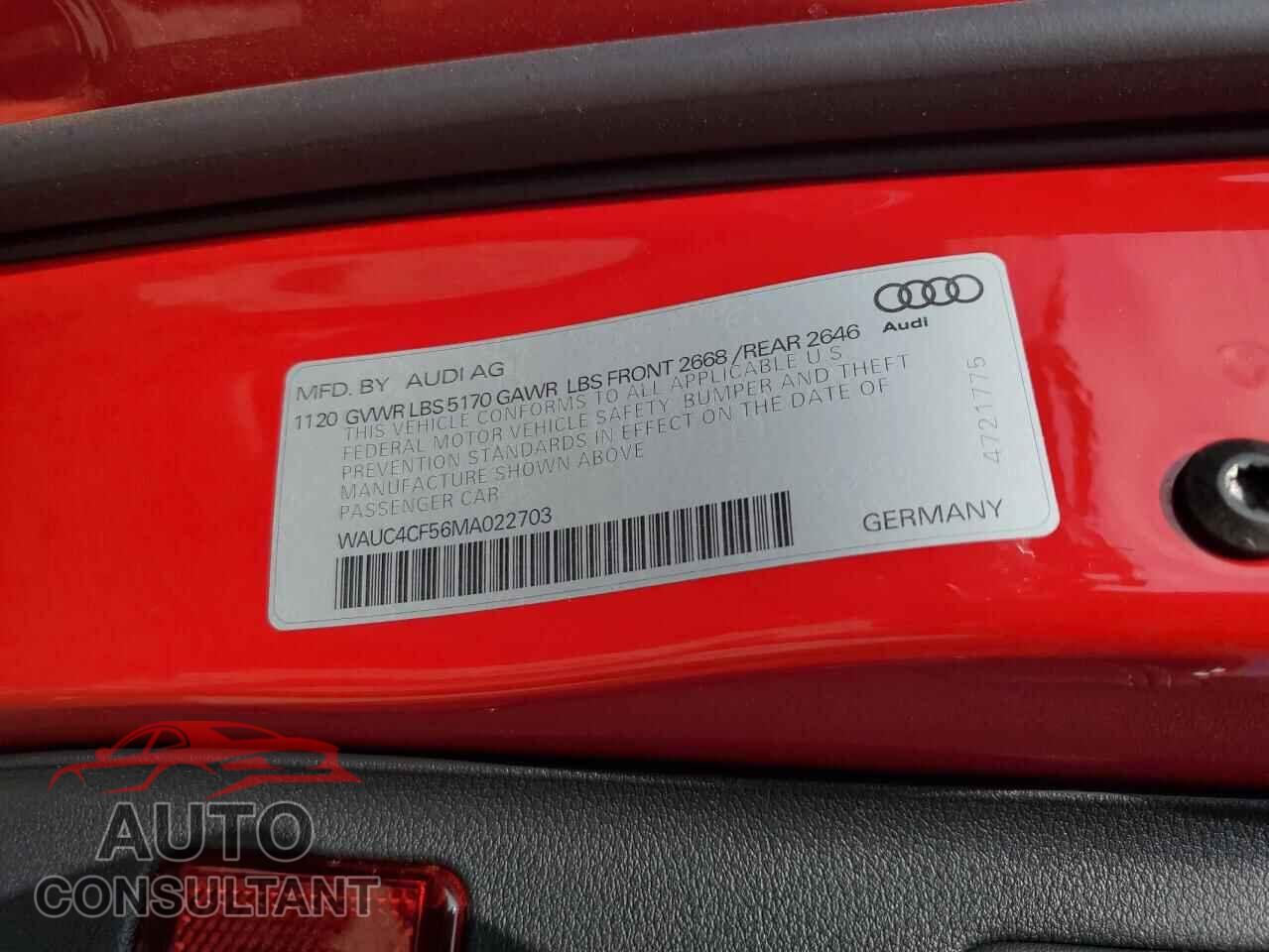 AUDI S5/RS5 2021 - WAUC4CF56MA022703