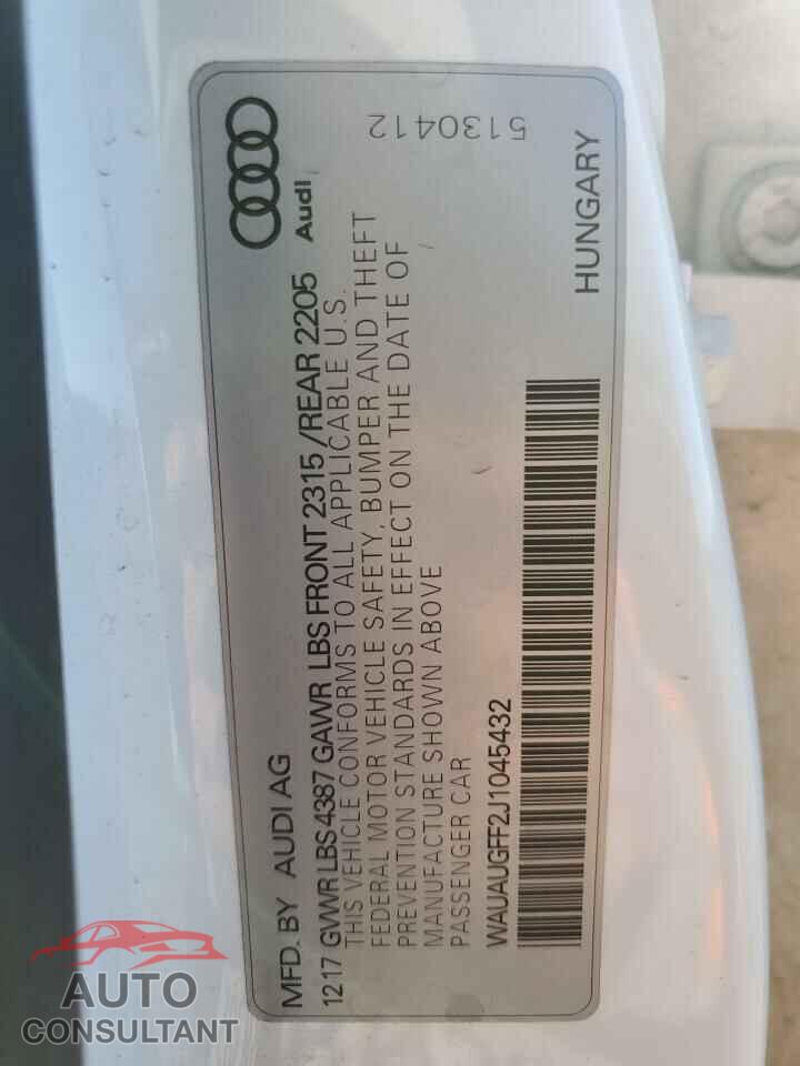 AUDI A3 2018 - WAUAUGFF2J1045432