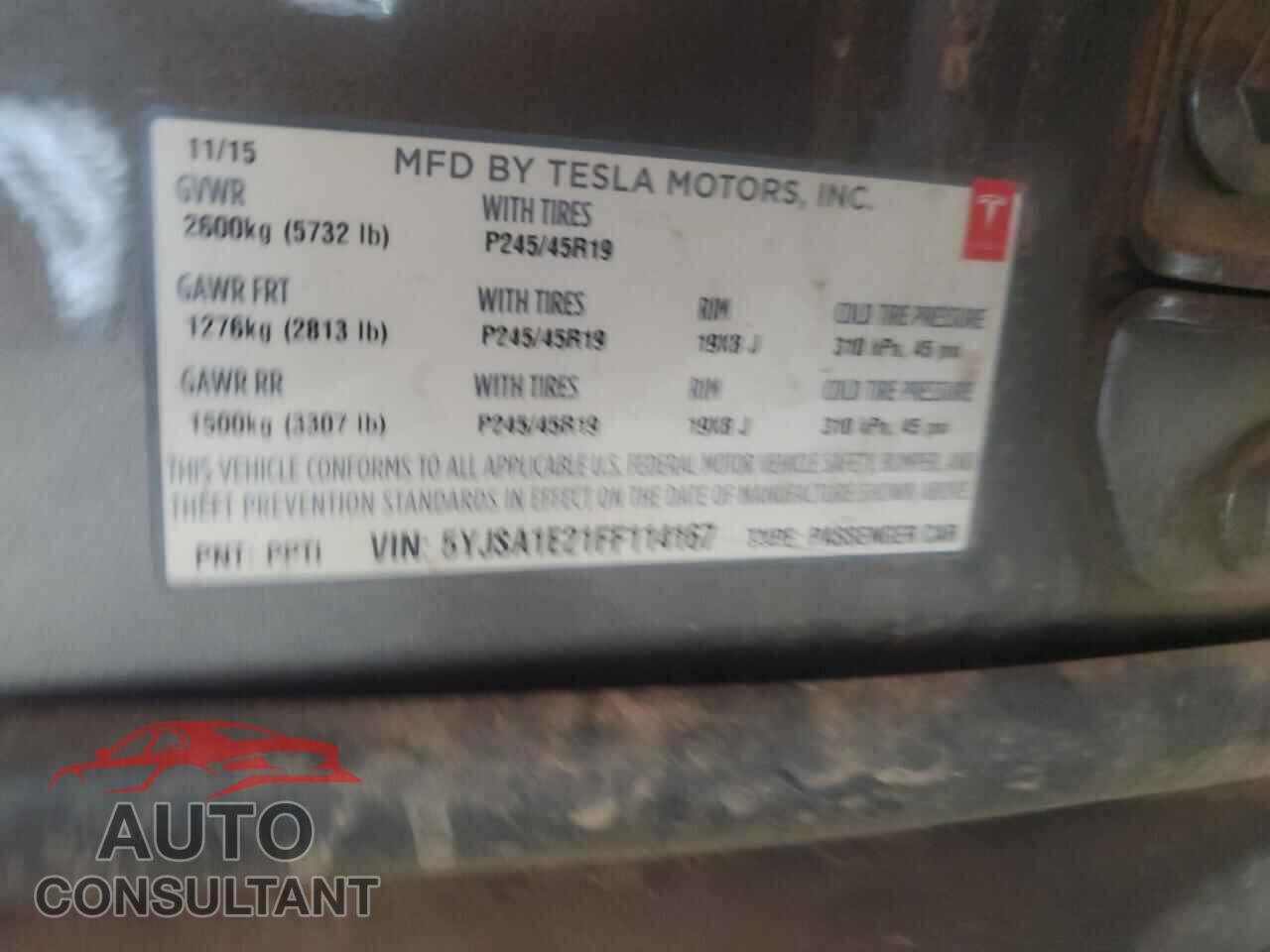 TESLA MODEL S 2015 - 5YJSA1E21FF114167
