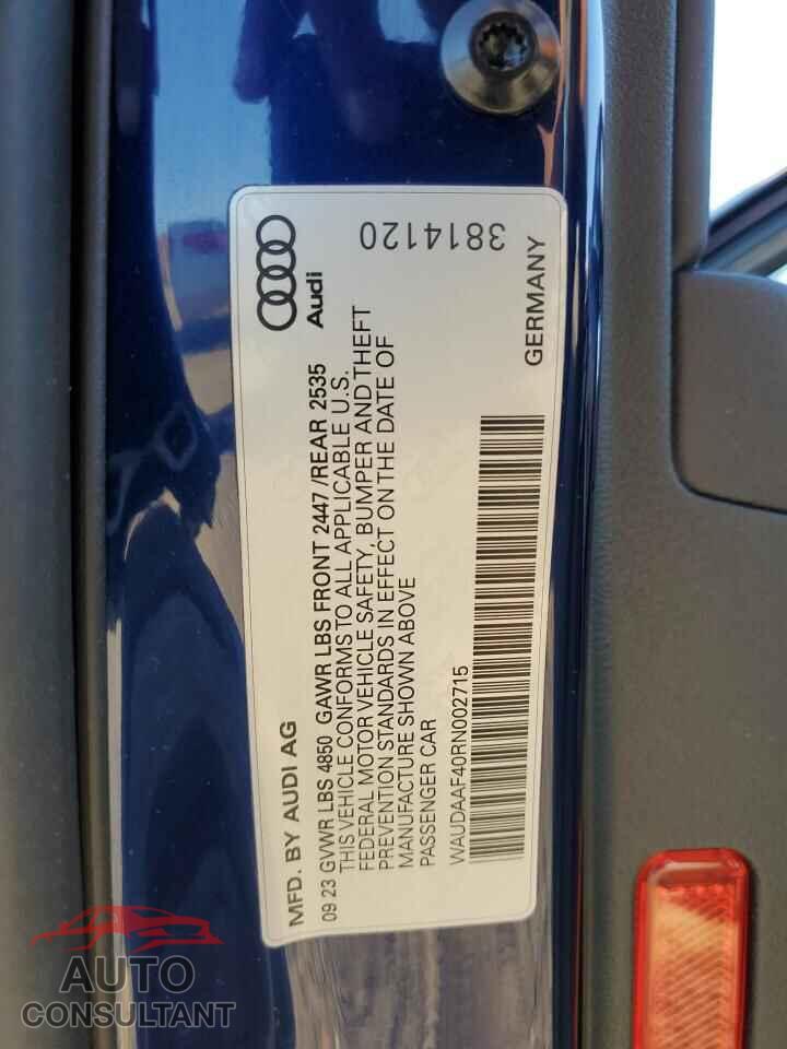 AUDI A4 2024 - WAUDAAF40RN002715
