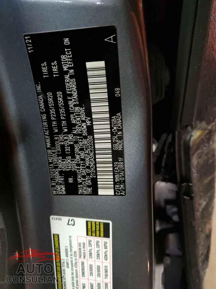 LEXUS RX350 2022 - 2T2HZMDA5NC323200