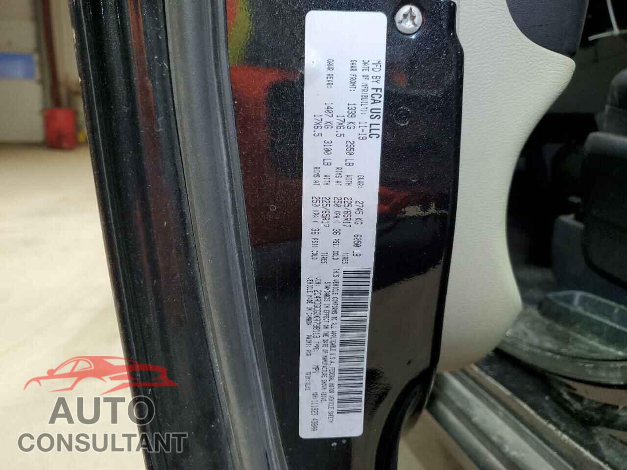 DODGE CARAVAN 2019 - 2C4RDGCG3KR798113