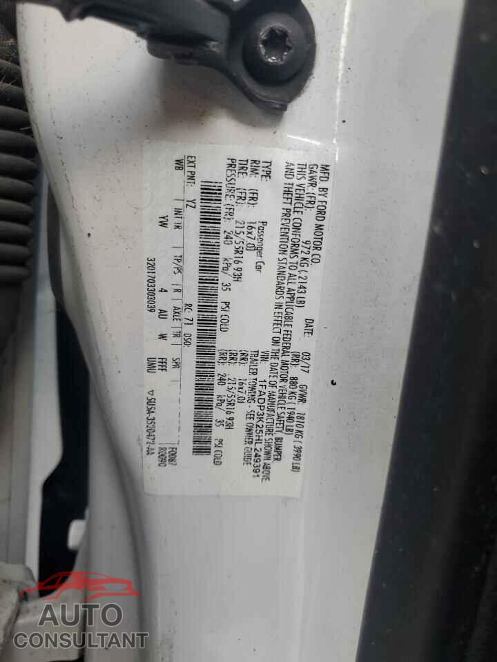 FORD FOCUS 2017 - 1FADP3K25HL249391