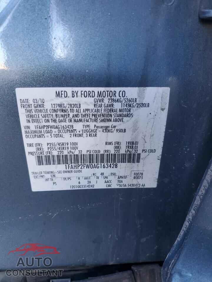 FORD TAURUS 2010 - 1FAHP2FW0AG163428