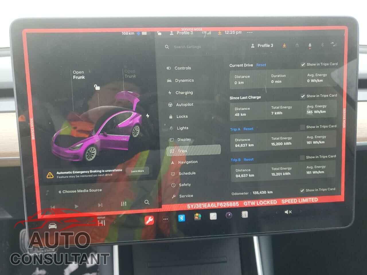 TESLA MODEL 3 2020 - 5YJ3E1EA6LF625885