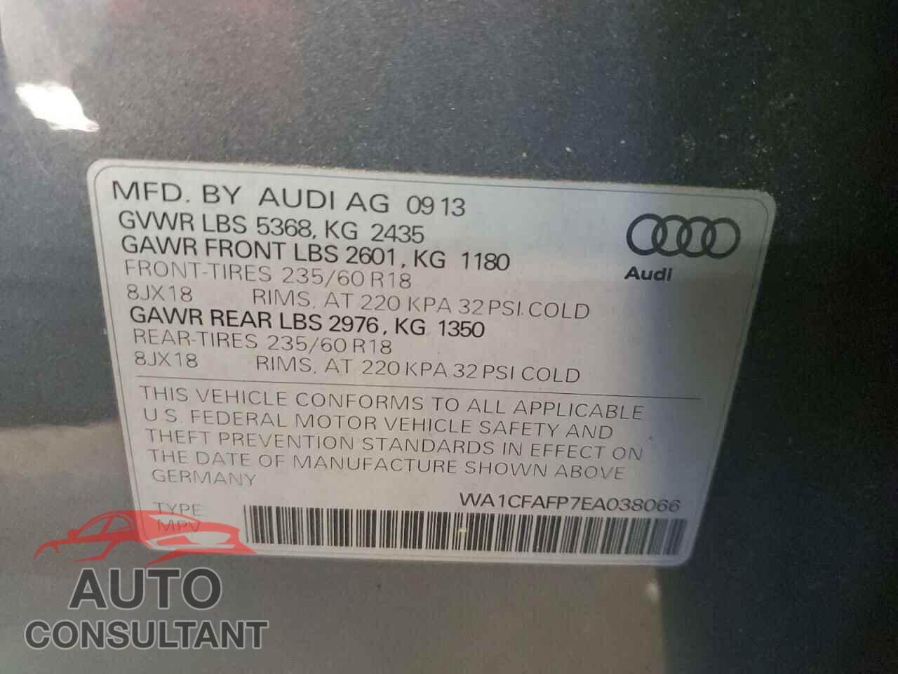 AUDI Q5 2014 - WA1CFAFP7EA038066