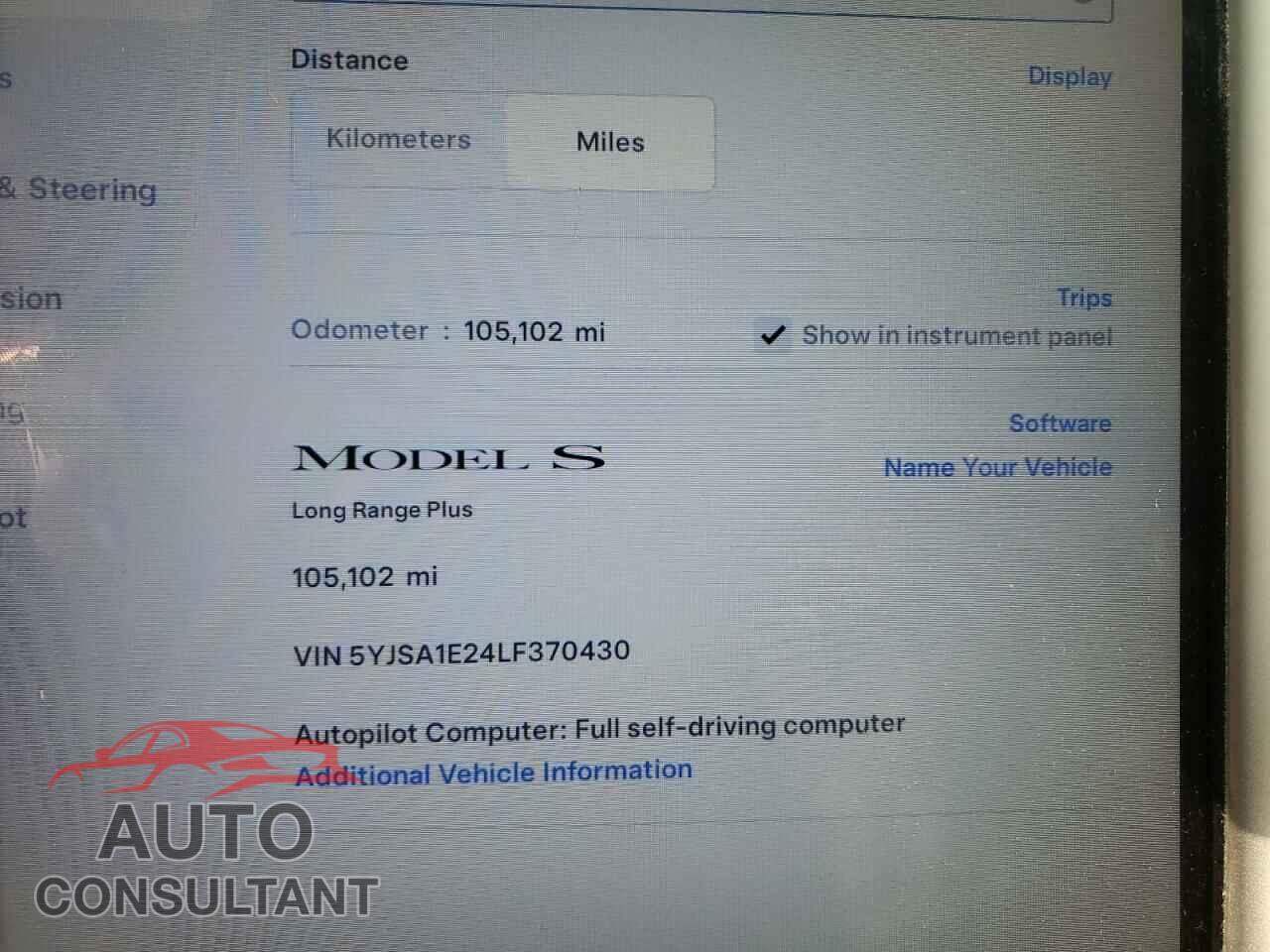 TESLA MODEL S 2020 - 5YJSA1E24LF370430