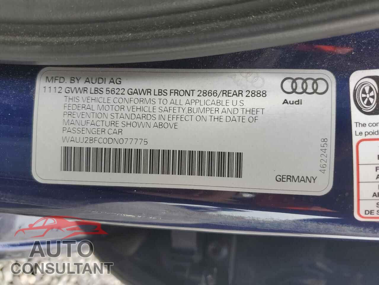 AUDI S6/RS6 2013 - WAUJ2BFC0DN077775