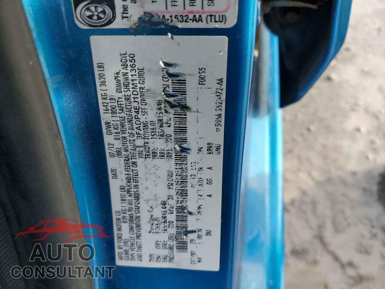 FORD FIESTA 2013 - 3FADP4EJ1DM113650