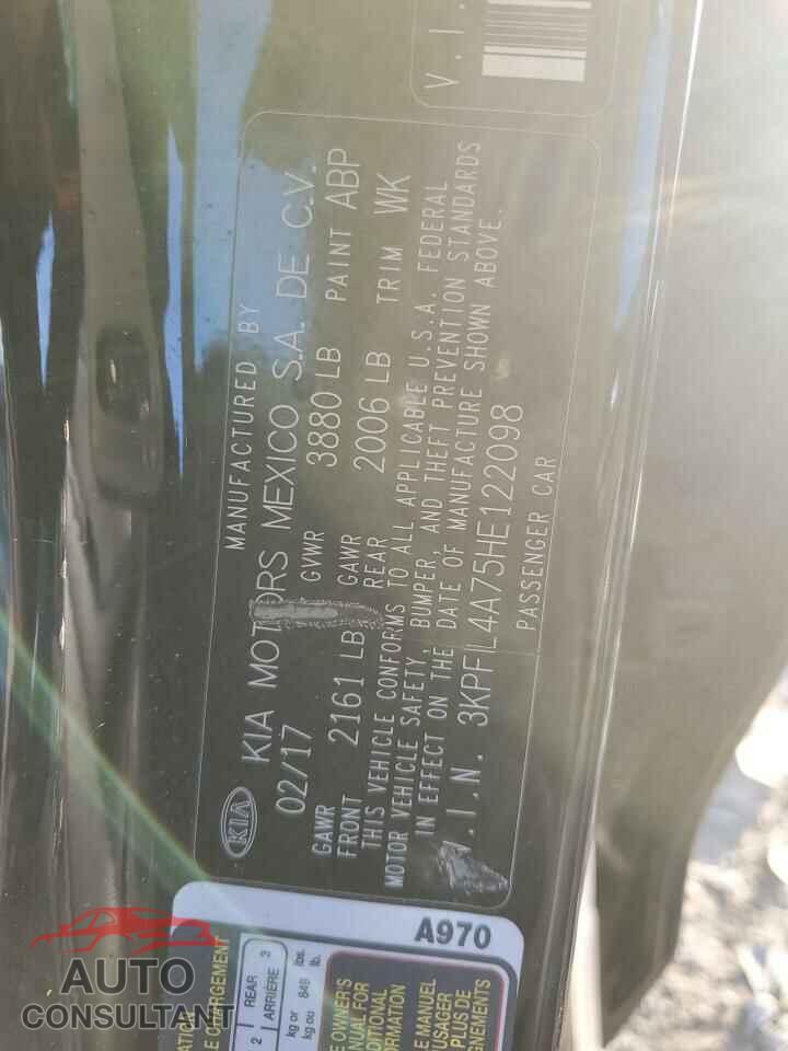 KIA FORTE 2017 - 3KPFL4A75HE122098