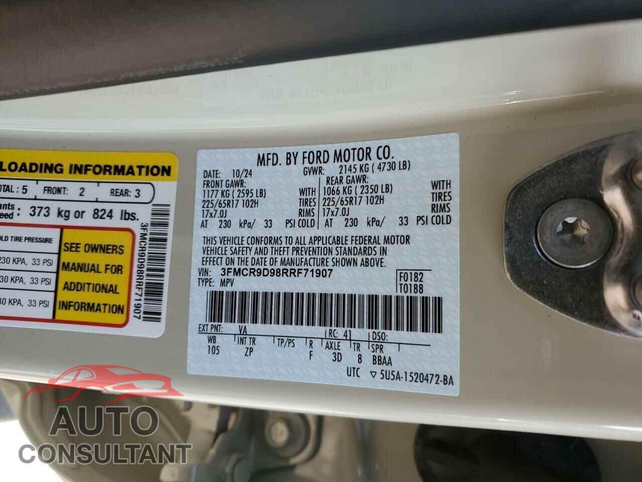 FORD BRONCO 2024 - 3FMCR9D98RRF71907