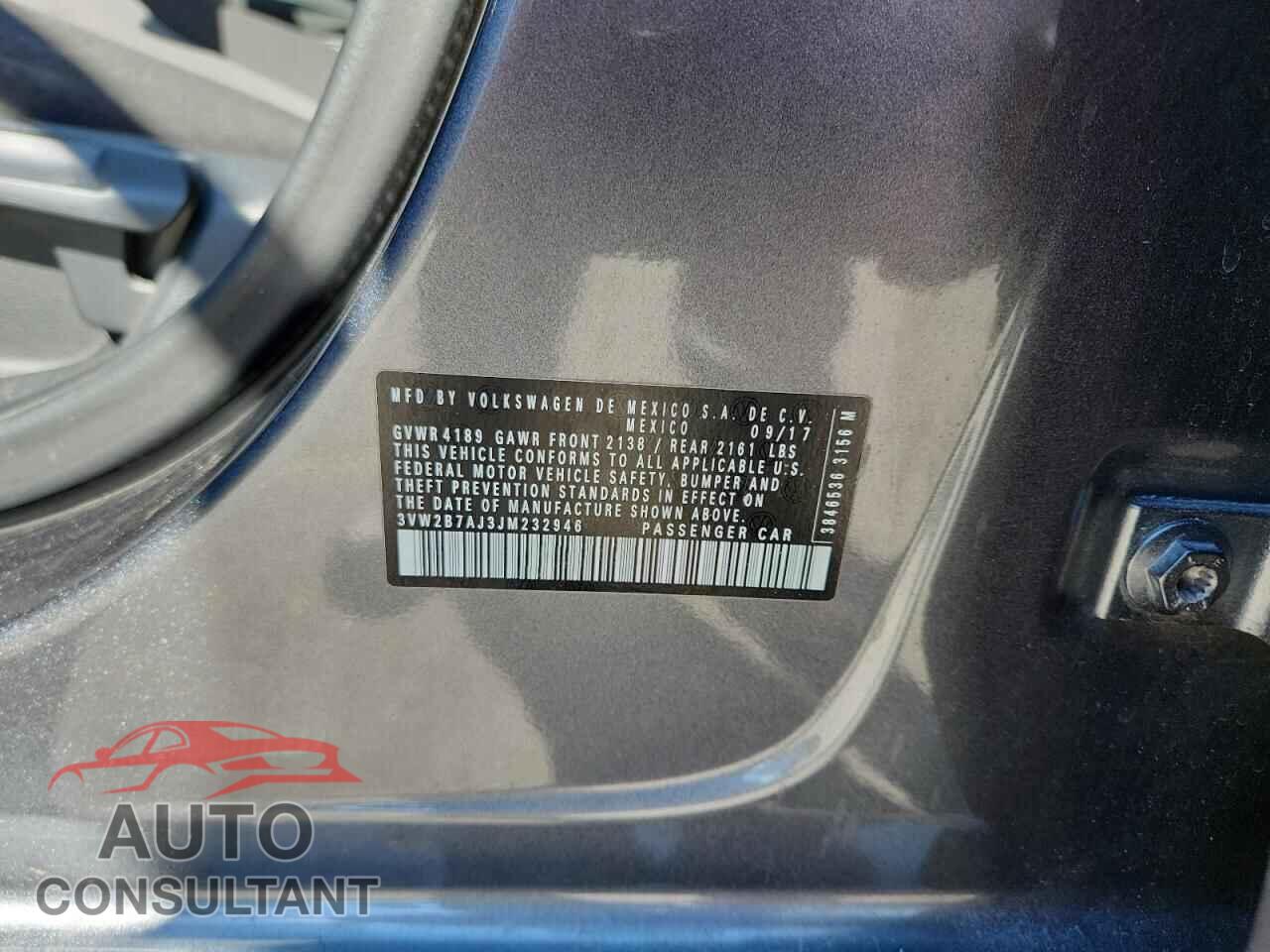 VOLKSWAGEN JETTA 2018 - 3VW2B7AJ3JM232946