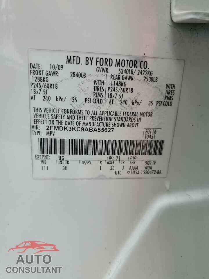 FORD EDGE 2010 - 2FMDK3KC9ABA55627