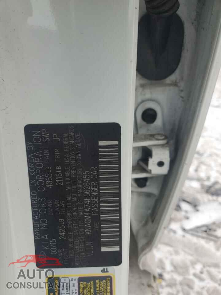 KIA OPTIMA 2015 - KNAGM4A74F5626455