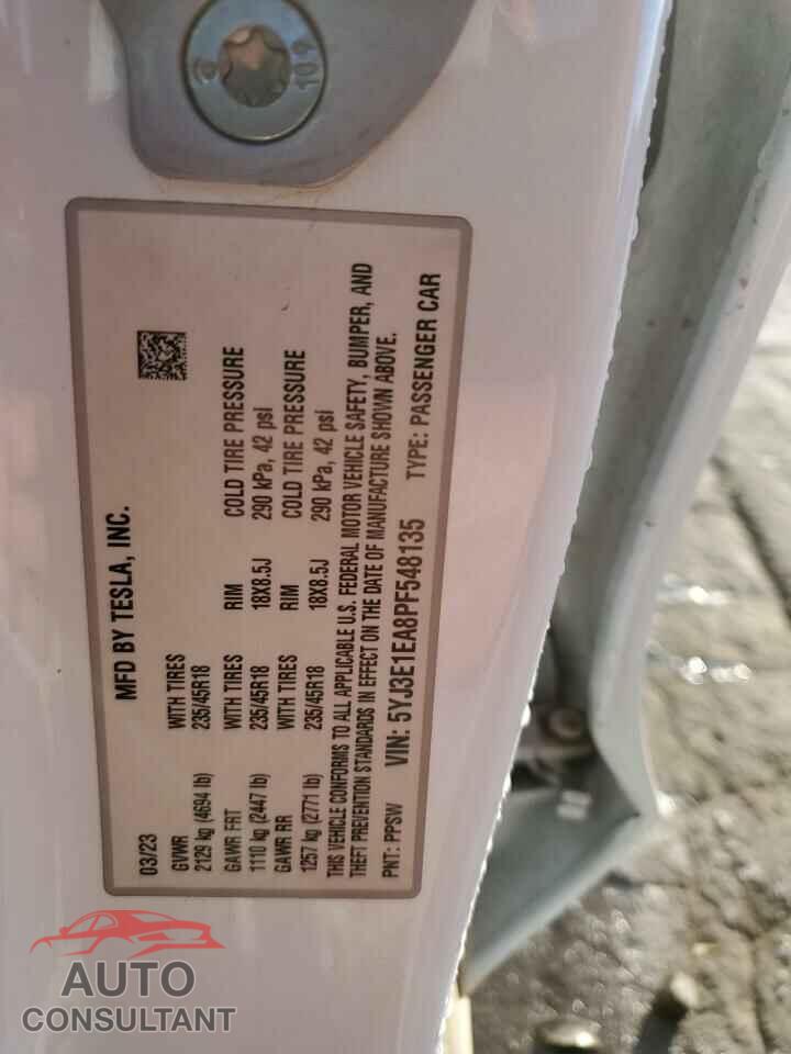 TESLA MODEL 3 2023 - 5YJ3E1EA8PF548135