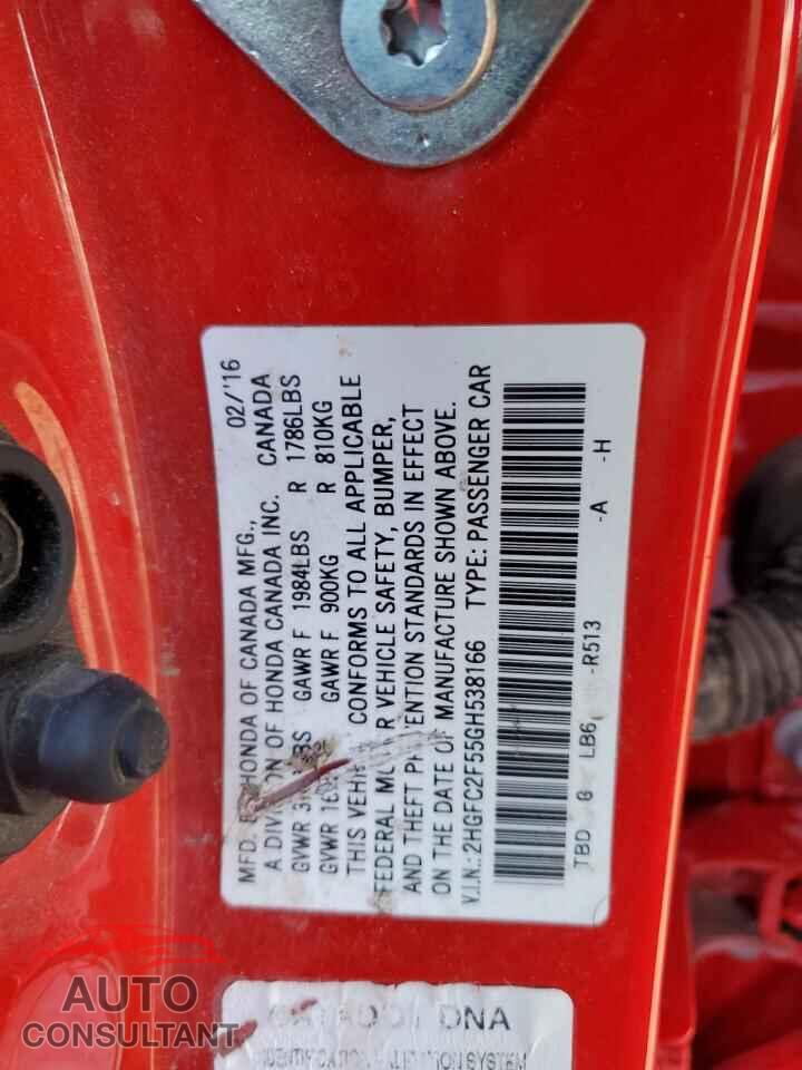 HONDA CIVIC 2016 - 2HGFC2F55GH538166