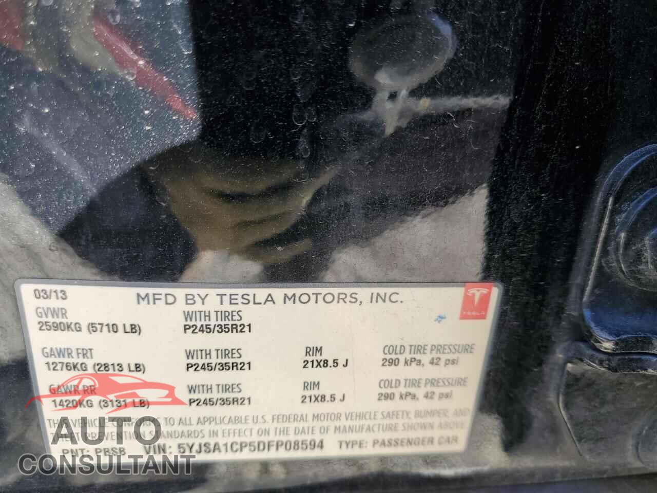 TESLA MODEL S 2013 - 5YJSA1CP5DFP08594