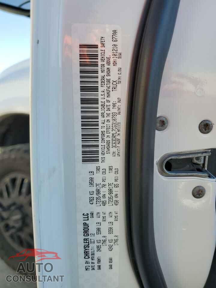 DODGE RAM 3500 2012 - 3C63DRML7CG310793