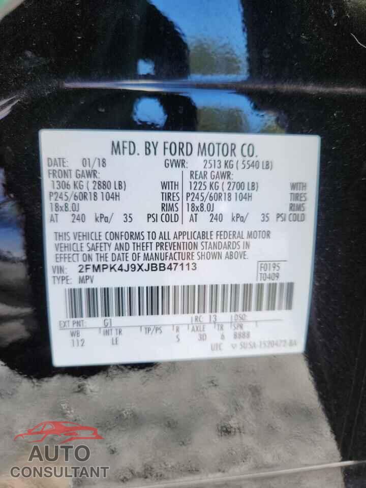 FORD EDGE 2018 - 2FMPK4J9XJBB47113