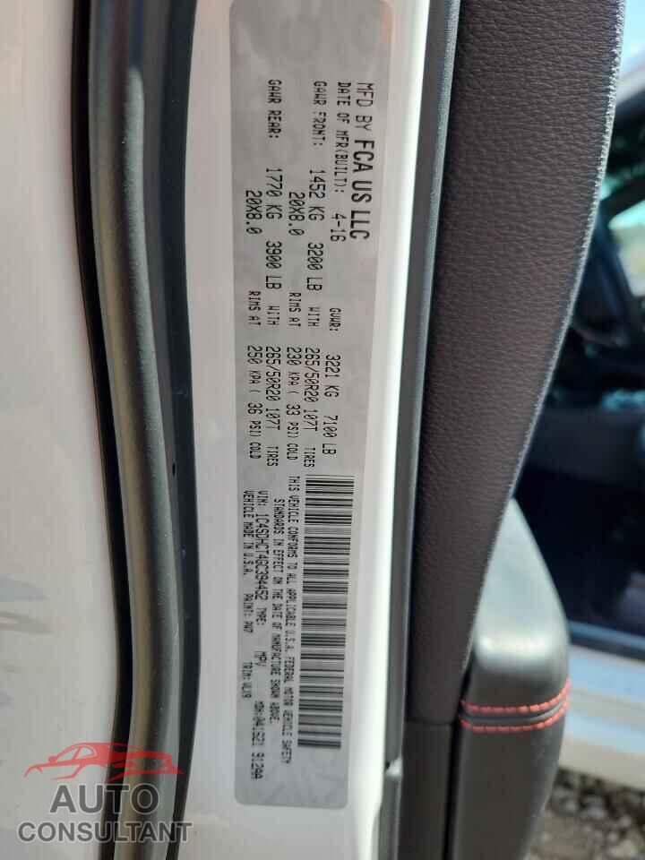 DODGE DURANGO 2016 - 1C4SDHCT4GC394452