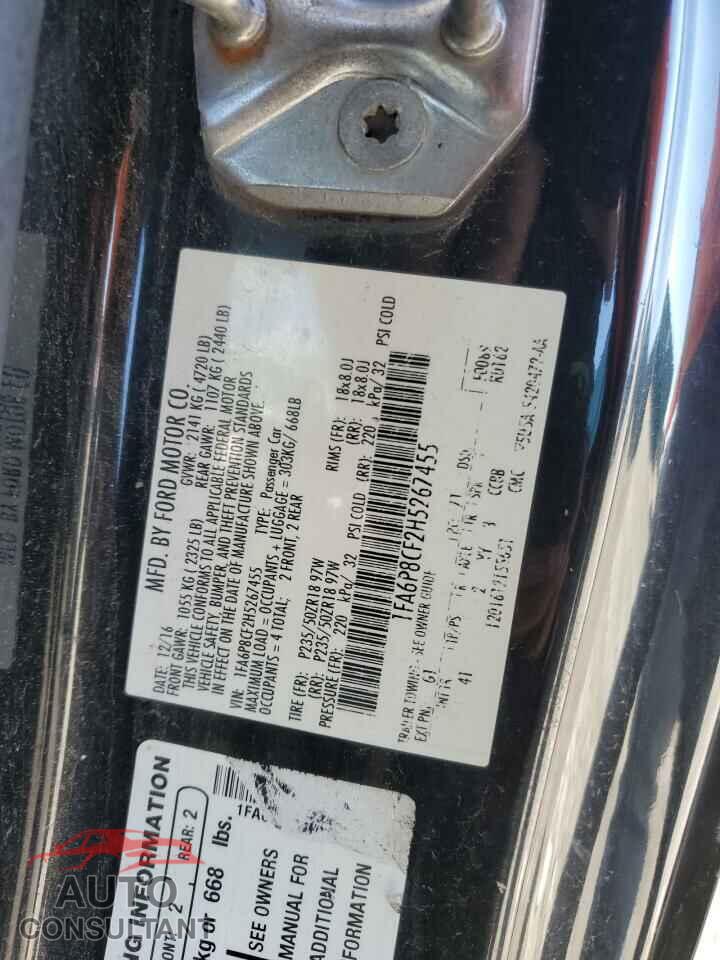 FORD MUSTANG 2017 - 1FA6P8CF2H5267455