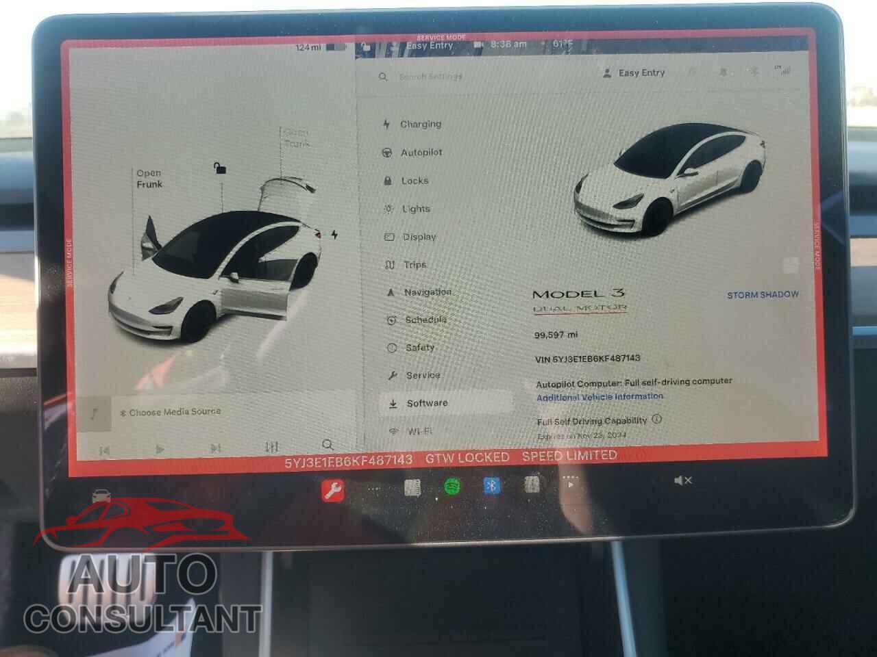 TESLA MODEL 3 2019 - 5YJ3E1EB6KF487143