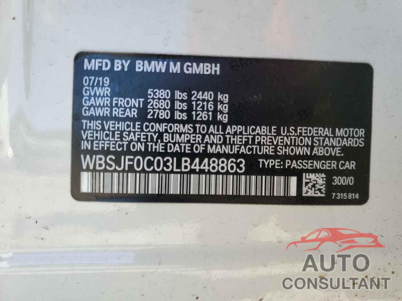 BMW M5 2020 - WBSJF0C03LB448863