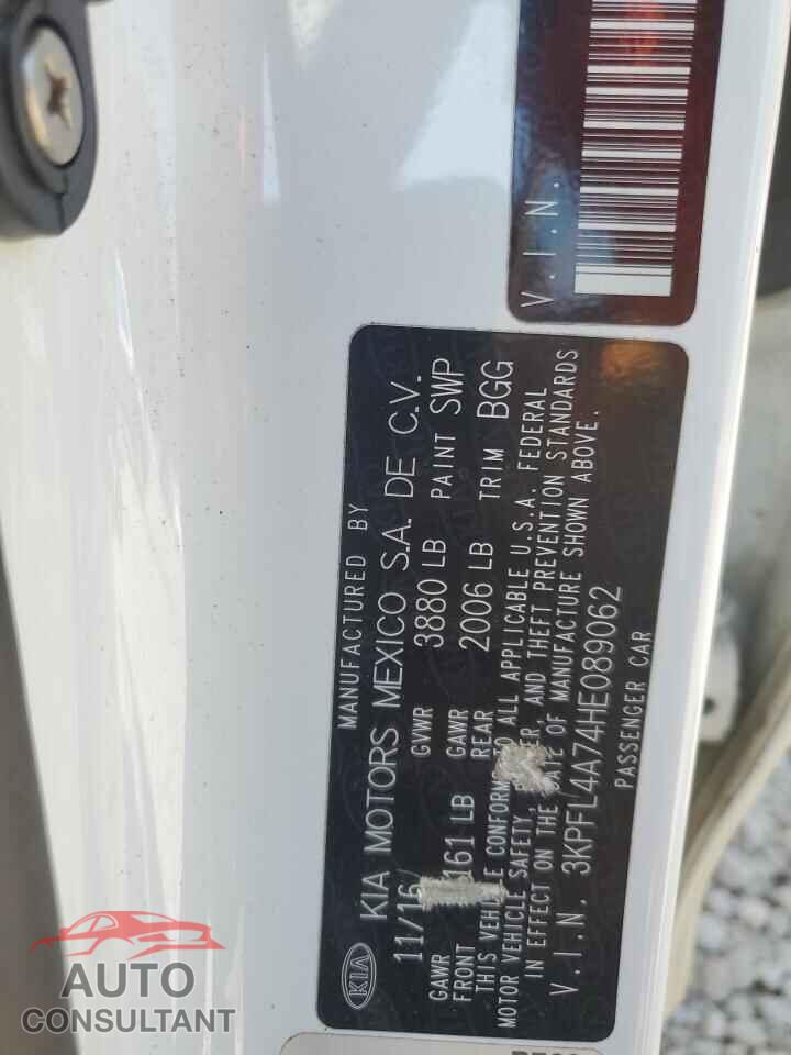 KIA FORTE 2017 - 3KPFL4A74HE089062