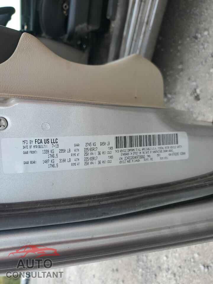 DODGE CARAVAN 2019 - 2C4RDGBG4KR726662