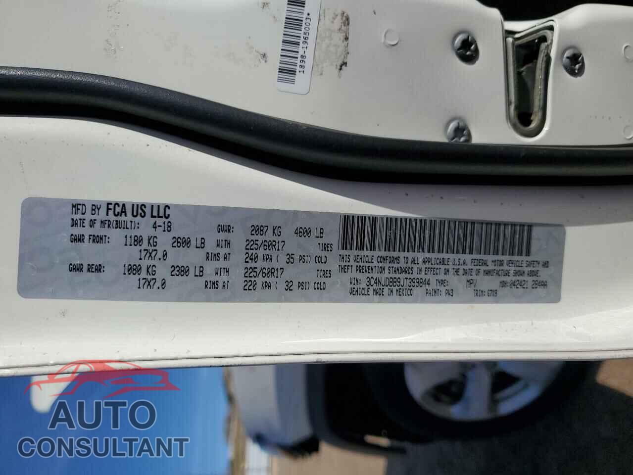 JEEP COMPASS 2018 - 3C4NJDBB9JT399844