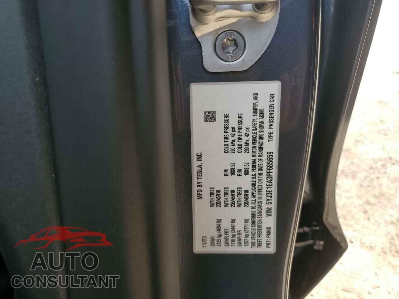 TESLA MODEL 3 2023 - 5YJ3E1EA3PF685659
