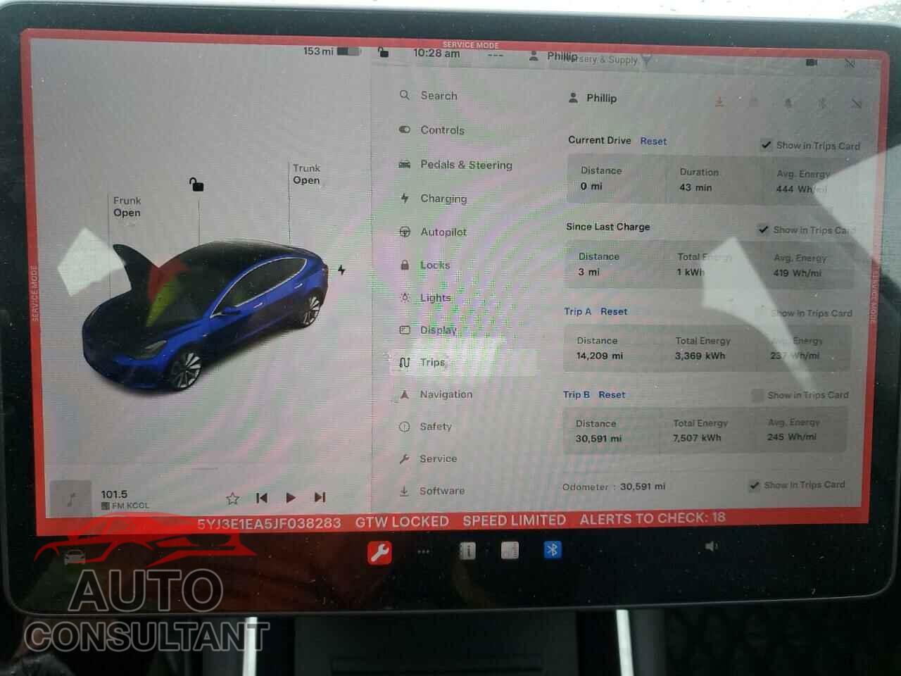 TESLA MODEL 3 2018 - 5YJ3E1EA5JF038283