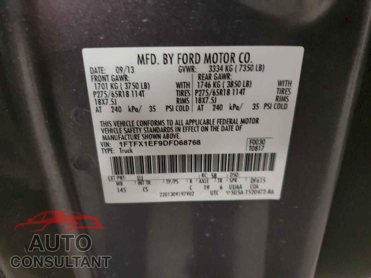 FORD F-150 2013 - 1FTFX1EF9DFD68768