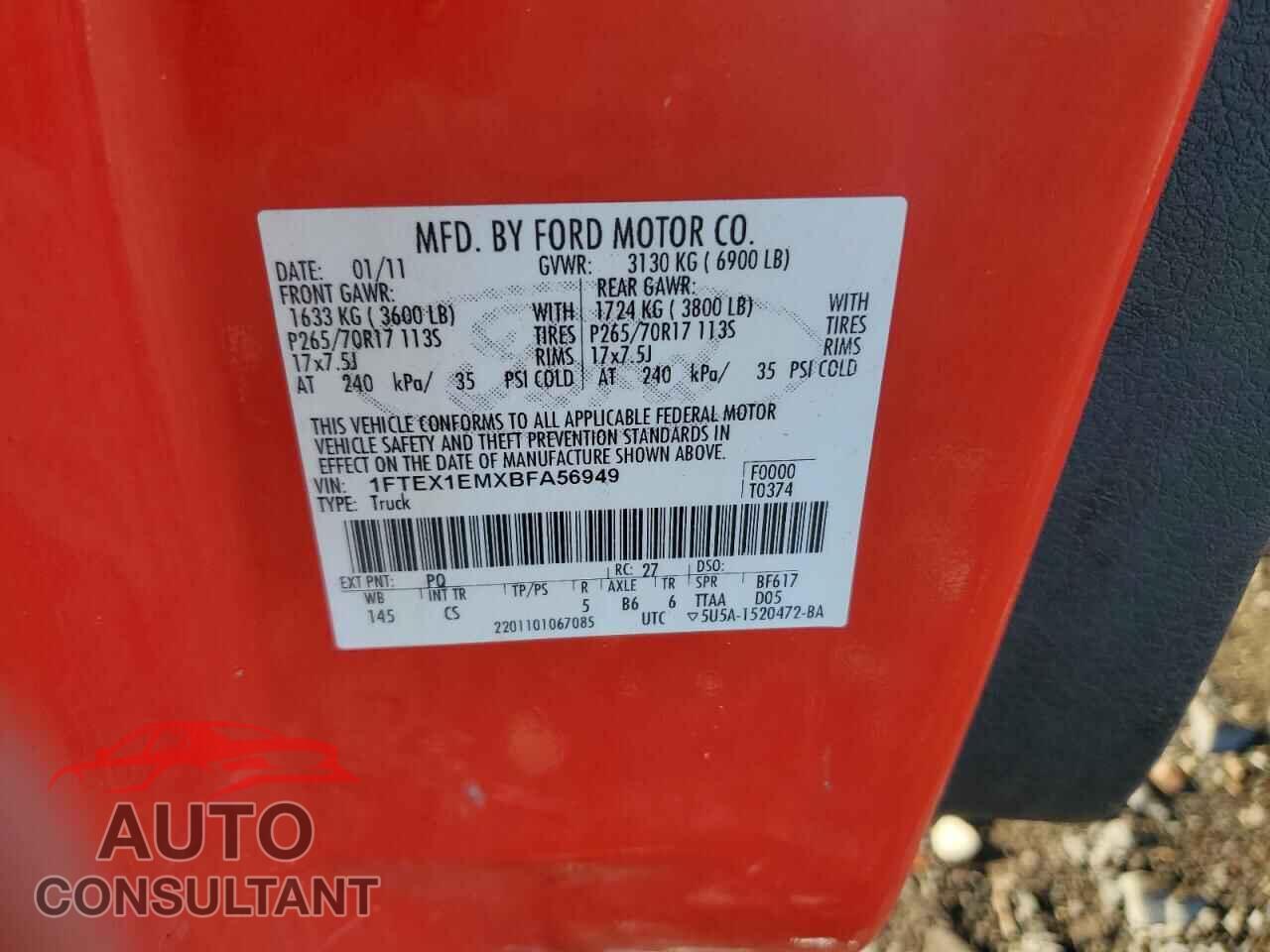 FORD F-150 2011 - 1FTEX1EMXBFA56949
