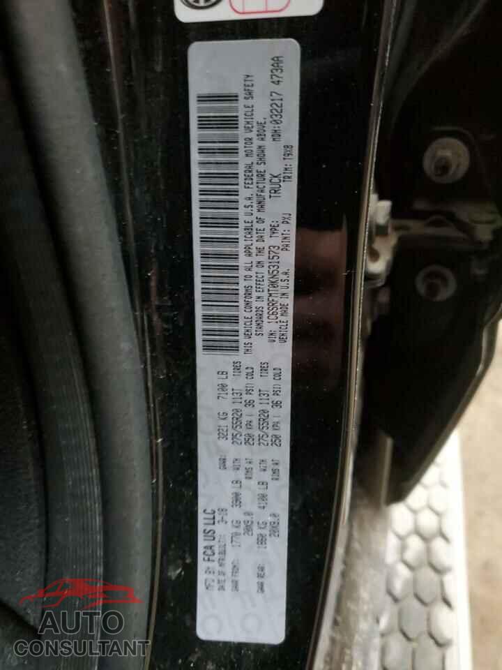 RAM 1500 2019 - 1C6SRFMT0KN531573