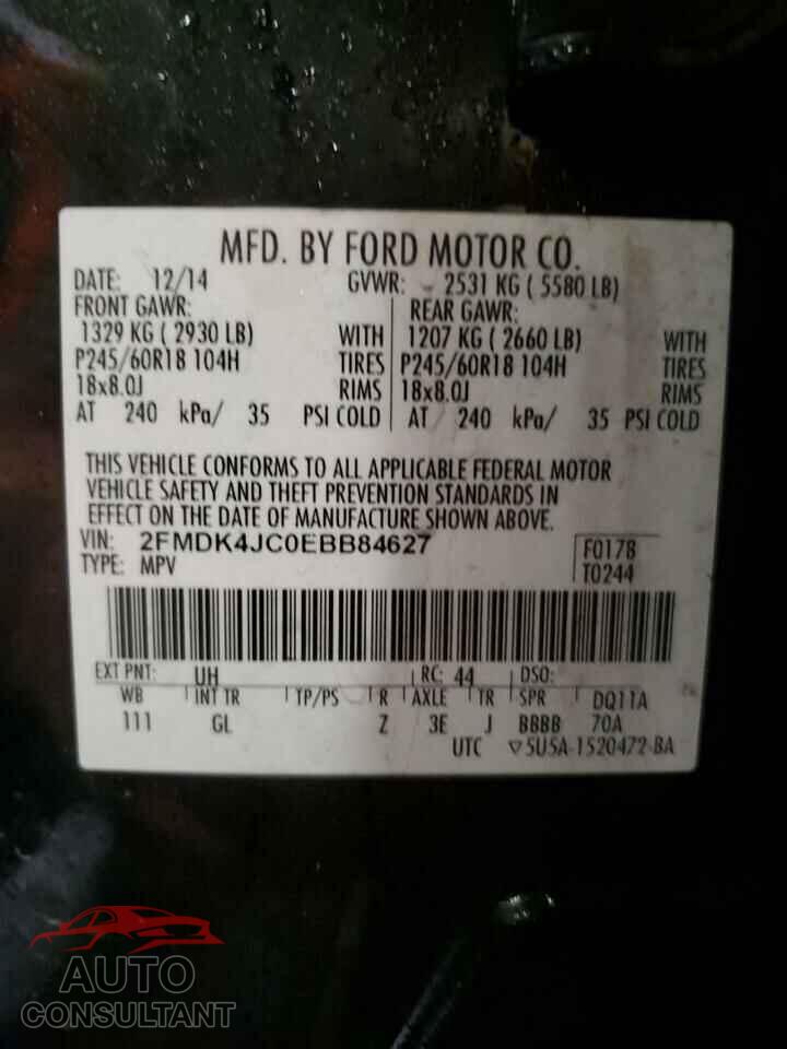 FORD EDGE 2014 - 2FMDK4JC0EBB84627