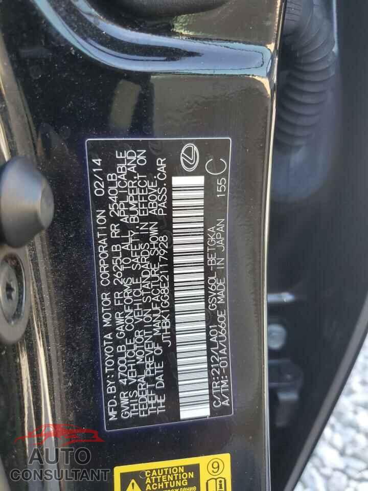 LEXUS ES350 2014 - JTHBK1GG8E2117928