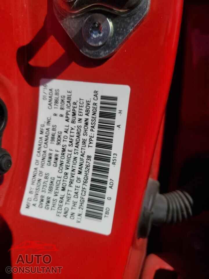 HONDA CIVIC 2016 - 2HGFC2F76GH526738