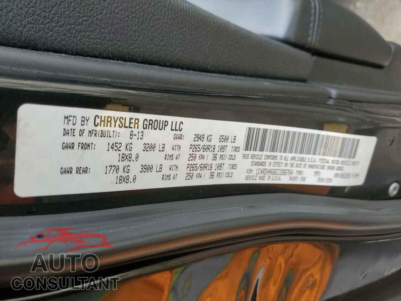 DODGE DURANGO 2014 - 1C4RDHAG6EC266764