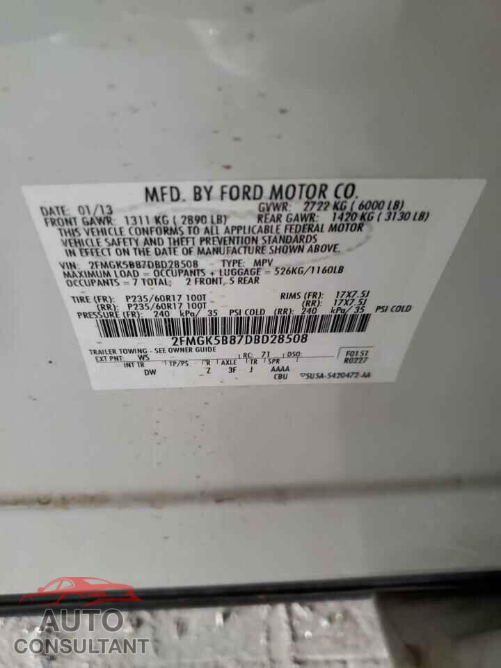 FORD FLEX 2013 - 2FMGK5B87DBD28508