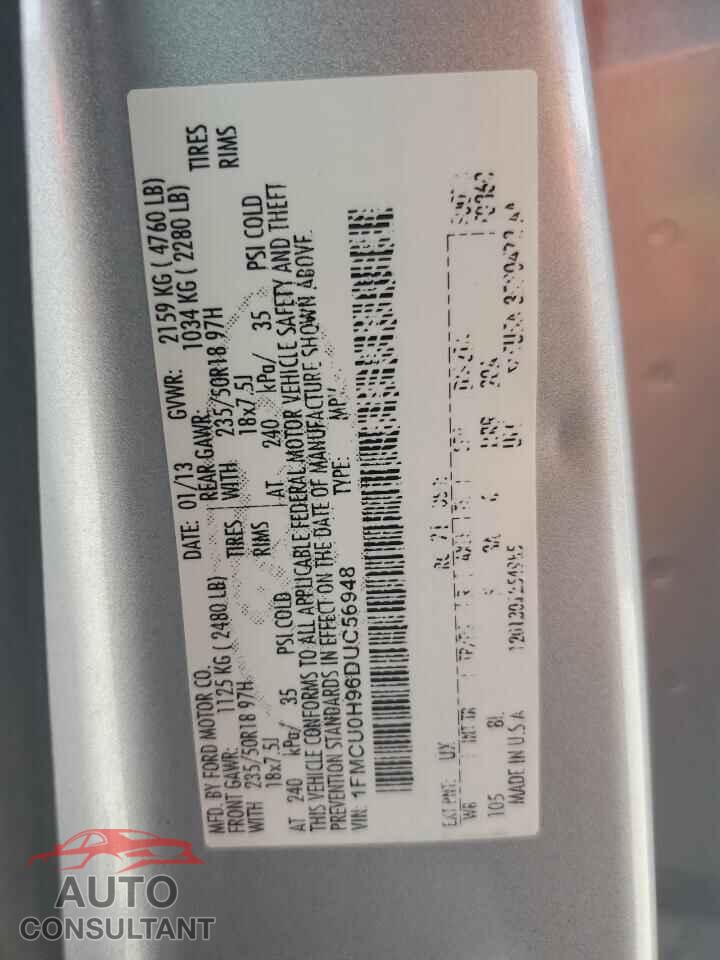 FORD ESCAPE 2013 - 1FMCU0H96DUC56948