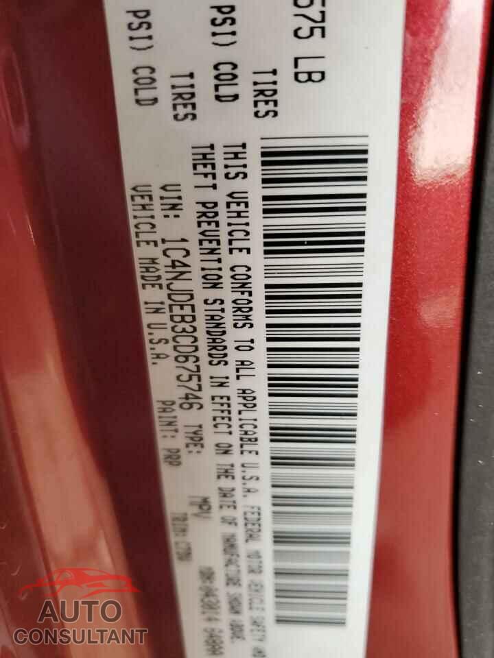 JEEP COMPASS 2012 - 1C4NJDEB3CD675746