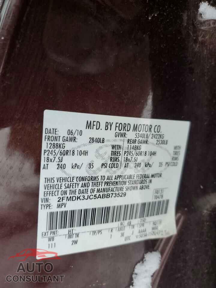 FORD EDGE 2010 - 2FMDK3JC5ABB73529