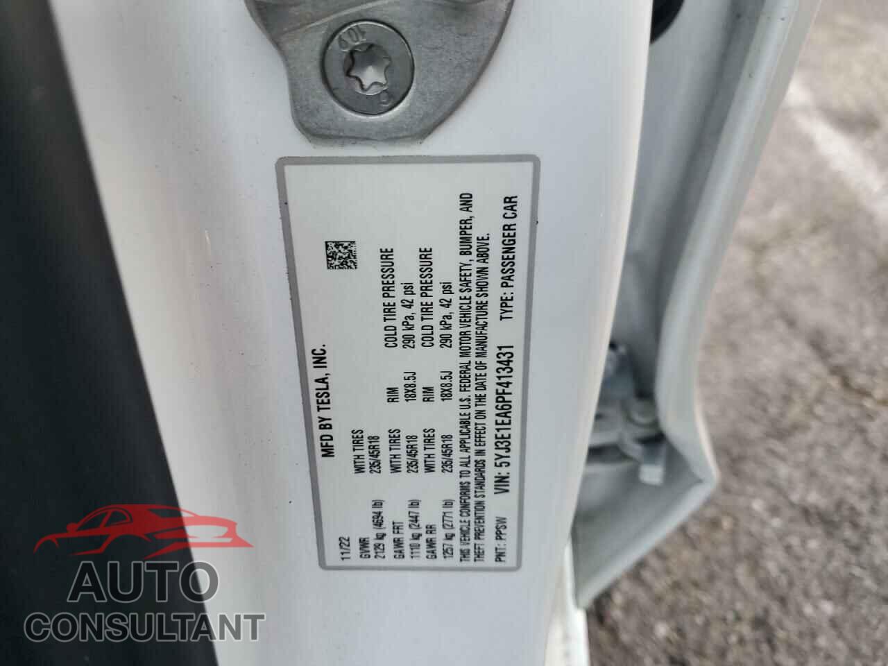 TESLA MODEL 3 2023 - 5YJ3E1EA6PF413431