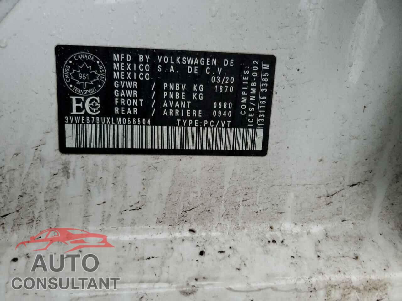 VOLKSWAGEN JETTA 2020 - 3VWEB7BUXLM056504