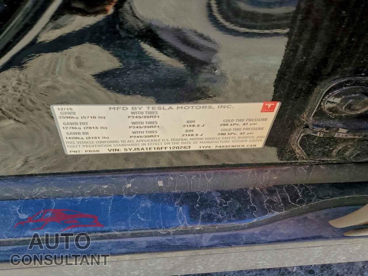 TESLA MODEL S 2015 - 5YJSA1E16FF120263
