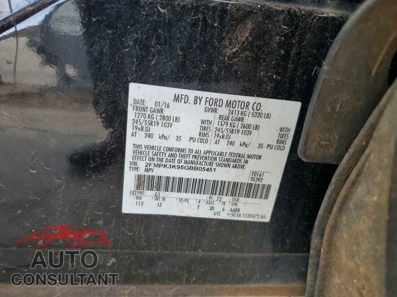 FORD EDGE 2016 - 2FMPK3K95GBB05451