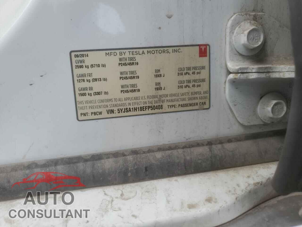 TESLA MODEL S 2014 - 5YJSA1H18EFP50408