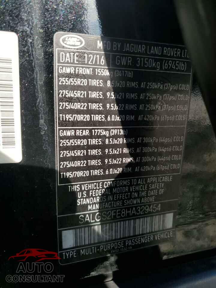 LAND ROVER RANGEROVER 2017 - SALGS2FE8HA329454